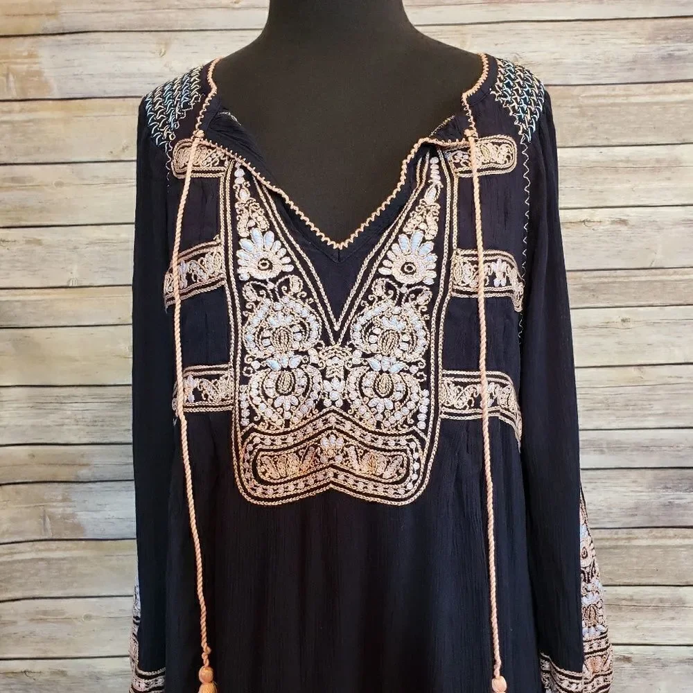 Free People Wind Willow Embroidered Tunic
